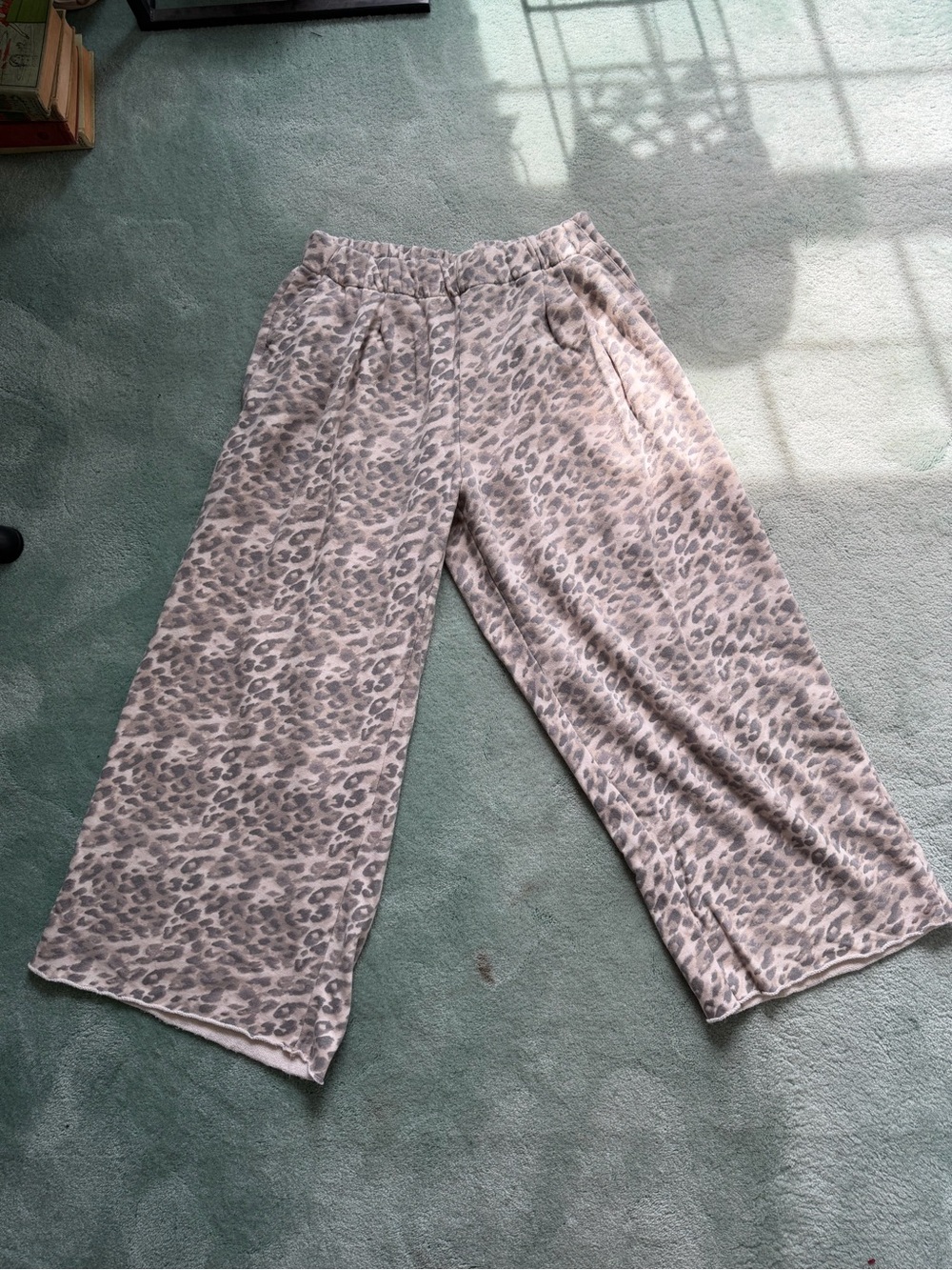 Womens Leopard Print Lounge Pants - Gray